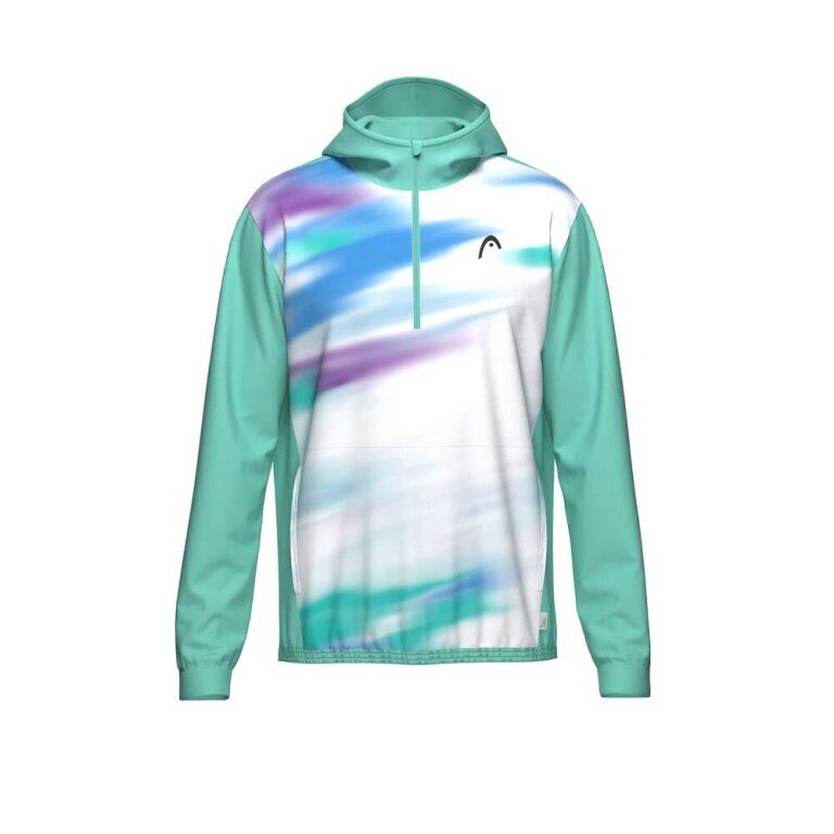 Head Kapuzenpullover Topspin Hoodie (Half-Zip, 100% Polyester) 2026 türkis/weiss Herren