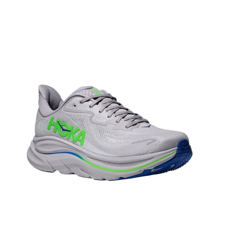Hoka Laufschuhe Clifton 10 (Dämpfung) grau/neongrün Herren