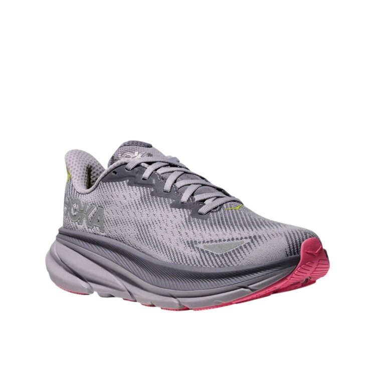 Hoka Laufschuhe Clifton 9 GTX (wasserdicht, reflektierende details) grau Damen