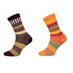 HomeOfSocks Wollsocken Hygge mehrfarbig orange/braun - 2 Paar