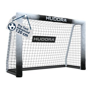 Hudora Fussballtor Pro Tect 120 Advanced (hochwertig, langlebig, einfacher Aufbau) weiss/schwarz - 120x80x48cm