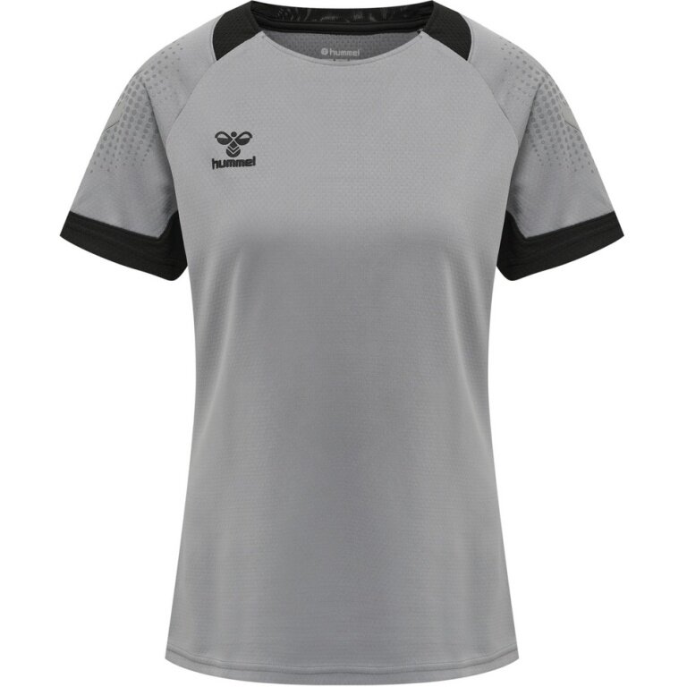 hummel Sport-Shirt (Trikot) hmlLEAD Poly Jersey (Mesh-Material) grau Damen