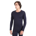 Icebreaker Unterwäsche Thermo-Langarmshirt 260 Tech Crewe - Merinowolle, enganliegend - navyblau Herren