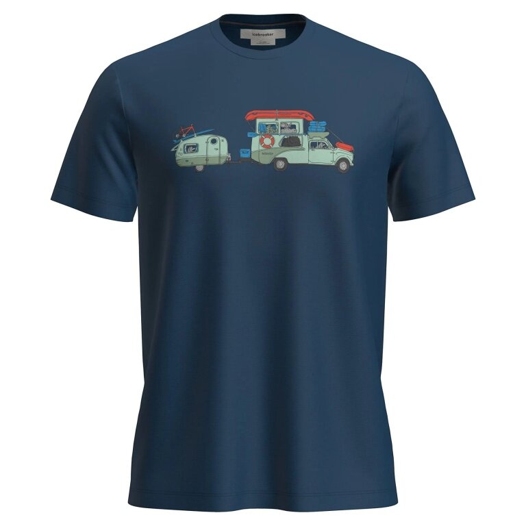 Icebreaker Wander-/Freizeit Tshirt Merino 150 Tech Lite Transportage (100% Merinowolle) dunkelblau Herren