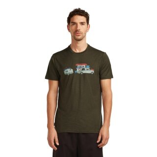 Icebreaker Wander-/Freizeit Tshirt Merino 150 Tech Lite Transportage (100% Merinowolle) dunkelgrün Herren