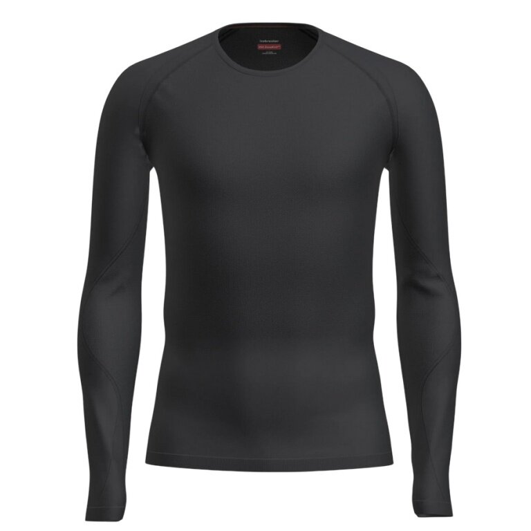 Icebreaker Unterwäsche Langarmshirt 260 Zoneknit Seamless Crewe (Wollmischung, enganliegend) schwarz Herren