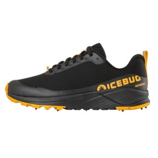 Icebug Winter-Trail-Laufschuhe NewRun BUGrip - mit 17 dynamischen Hartmetall-Spikes - schwarz/apricot Herren