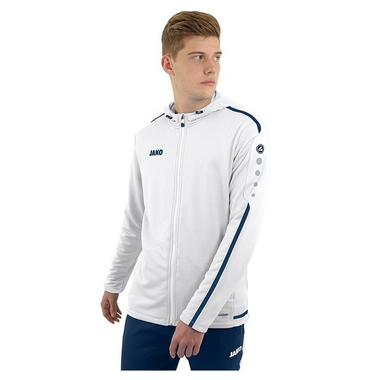JAKO Kapuzenjacke Striker 2.0 weiss/marineblau Herren