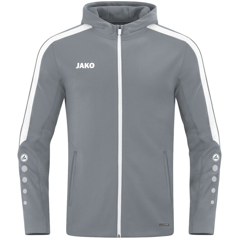 JAKO Kapuzenjacke Power (Polyester-Fleece, Seitentaschen mit Reißverschluss) dunkelgrau Kinder