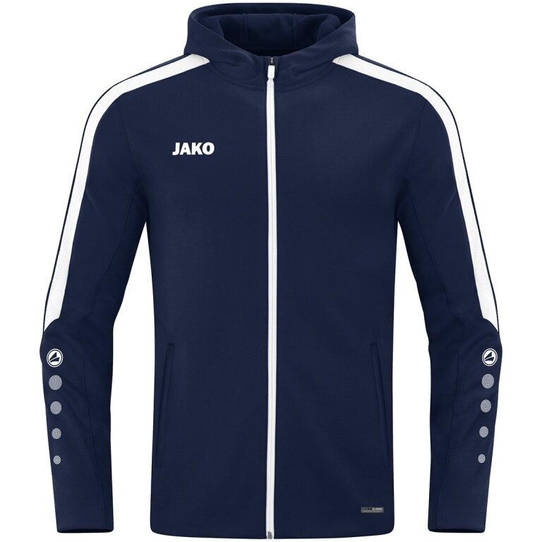 JAKO Kapuzenjacke Power (Polyester-Fleece, Seitentaschen mit Reißverschluss) marineblau Herren