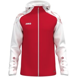 JAKO Kapuzenjacke Sonic (strapazierfähig, weiches Tragegefühl) rot/weiss Kinder