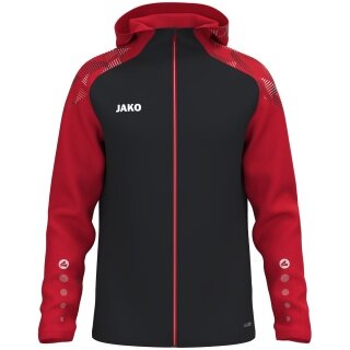 JAKO Kapuzenjacke Sonic (strapazierfähig, weiches Tragegefühl) schwarz/rot Kinder