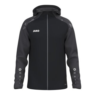 JAKO Kapuzenjacke Sonic (strapazierfähig, weiches Tragegefühl) schwarz/anthrazitgrau Herren