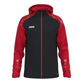 JAKO Kapuzenjacke Sonic (strapazierfähig, weiches Tragegefühl) schwarz/rot Herren