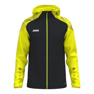 JAKO Kapuzenjacke Sonic (strapazierfähig, weiches Tragegefühl) schwarz/neongelb Herren