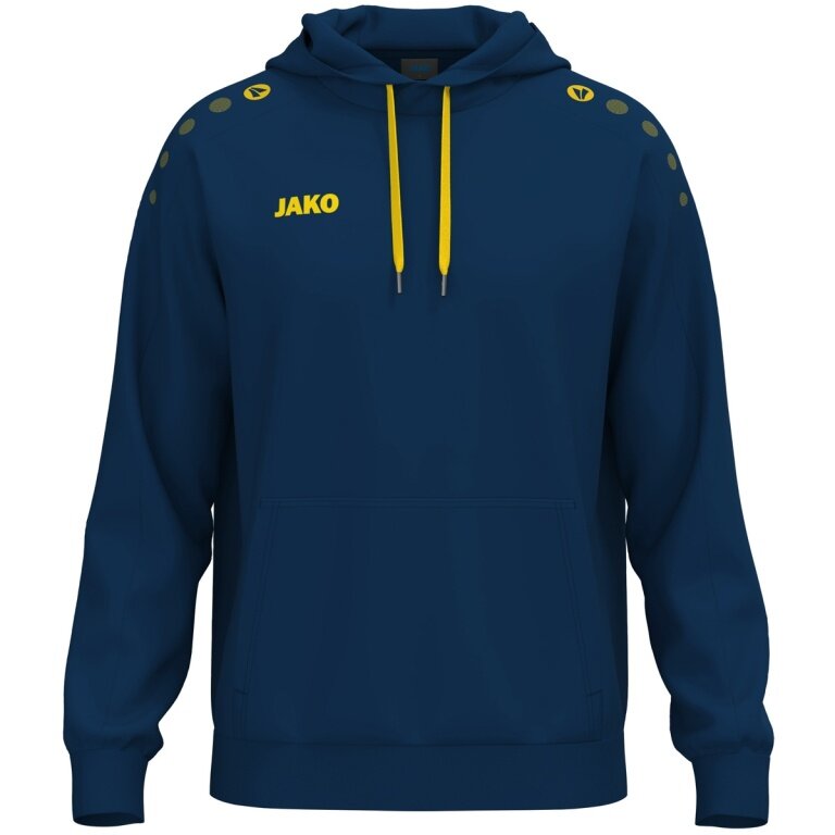 JAKO Kapuzenpullover One Sweat (Baumwolle-Mischung) navyblau/gelb Kinder