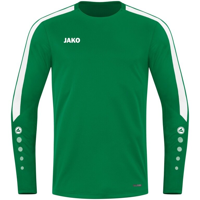 JAKO Sport-Langarmshirt Sweat Power (rec. Polyester, hohe Bewegungsfreiheit) grün Kinder