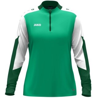 JAKO Langarmshirt Ziptop Dynamic (rec. Polyester, elastisches Material) grün/weiss/dunkelgrün Damen
