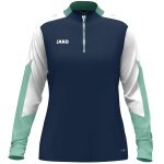 JAKO Langarmshirt Ziptop Dynamic (rec. Polyester, elastisches Material) marineblau/weiss/mintgrün Damen
