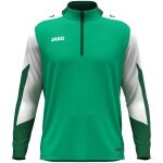 JAKO Langarmshirt Ziptop Dynamic (rec. Polyester, elastisches Material) grün/weiss/dunkelgrün Herren