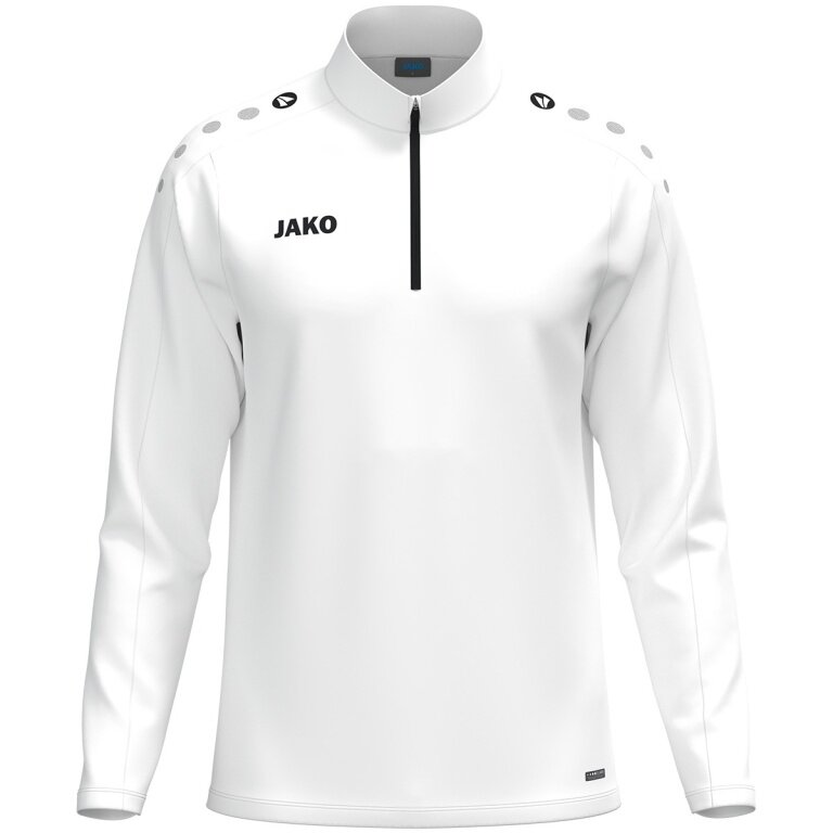 JAKO Langarmshirt Ziptop One (100% rec. Polyester, Innenseite aus Micro-Fleece) weiss Kinder
