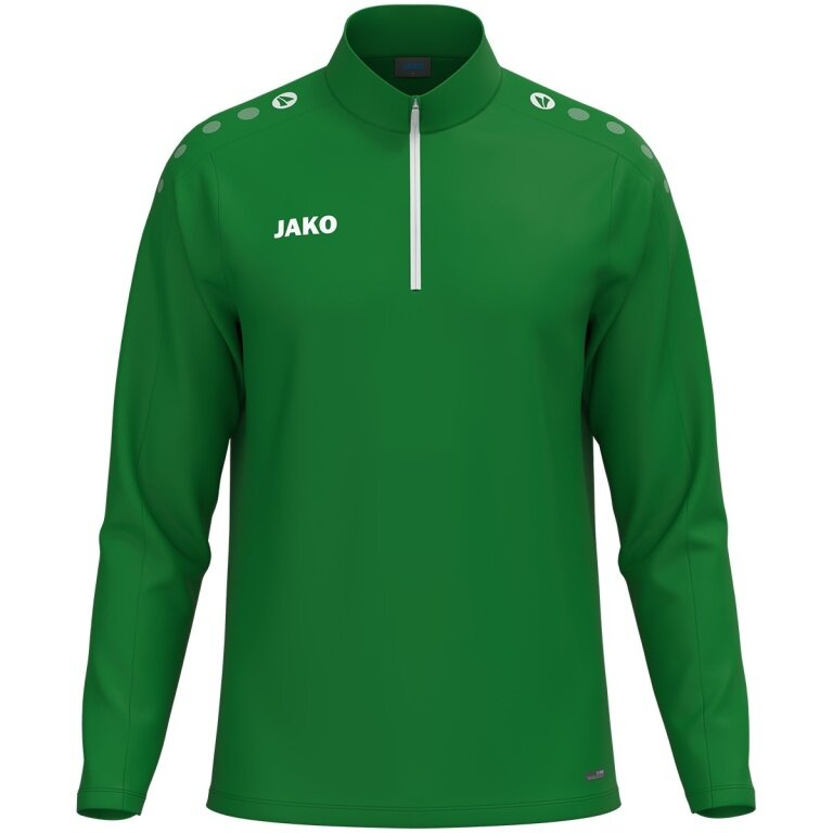 JAKO Langarmshirt Ziptop One (100% rec. Polyester, Innenseite aus Micro-Fleece) grün Kinder