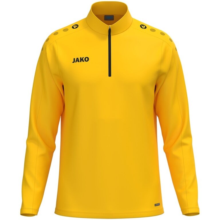 JAKO Langarmshirt Ziptop One (100% rec. Polyester, Innenseite aus Micro-Fleece) gelb Kinder
