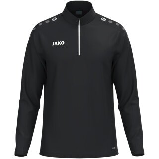 JAKO Langarmshirt Ziptop One (100% rec. Polyester, Innenseite aus Micro-Fleece) schwarz Kinder