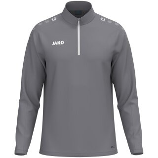 JAKO Langarmshirt Ziptop One (100% rec. Polyester, Innenseite aus Micro-Fleece) grau Kinder
