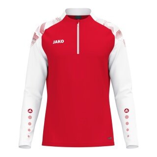 JAKO Langarmshirt Ziptop Sonic (rec. Polyester, weiches Tragegefühl) rot/weiss Jungen