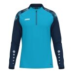JAKO Langarmshirt Ziptop Sonic (rec. Polyester, weiches Tragegefühl) aquablau/marineblau Jungen