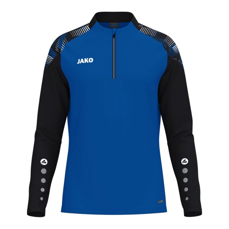 JAKO Langarmshirt Ziptop Sonic (rec. Polyester, weiches Tragegefühl) royalblau/schwarz Herren