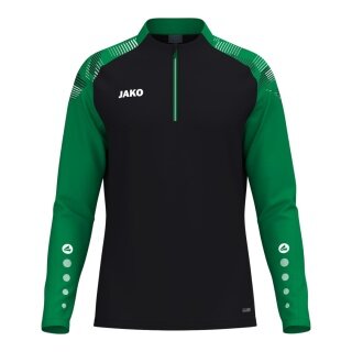 JAKO Langarmshirt Ziptop Sonic (rec. Polyester, weiches Tragegefühl) schwarz/grün Jungen