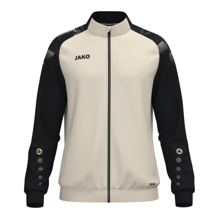 JAKO Trainingsjacke (Polyester) Sonic (100% rec. Polyester, moderner Look) beige/schwarz Herren