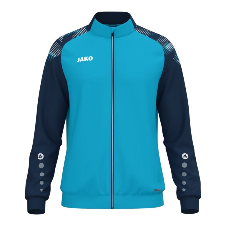 JAKO Trainingsjacke (Polyester) Sonic (100% rec. Polyester, moderner Look) aquablau/marineblau Kinder
