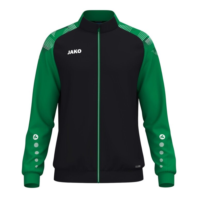 JAKO Trainingsjacke (Polyester) Sonic (100% rec. Polyester, moderner Look) schwarz/grün Kinder