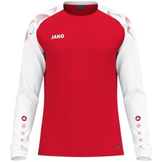 JAKO Sport-Langarmshirt Sonic Sweat (schnelltrocknend, strapazierfähig) rot/weiss Herren