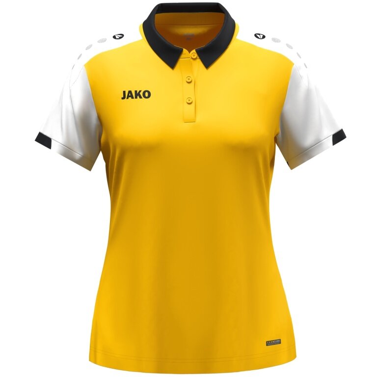 JAKO Sport-Polo Dynamic (100% rec. Polyester) gelb/weiss/schwarz Damen