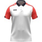 JAKO Sport-Polo Dynamic (Polyester-Mini-Piquet) weiss/coralrot/marineblau Herren