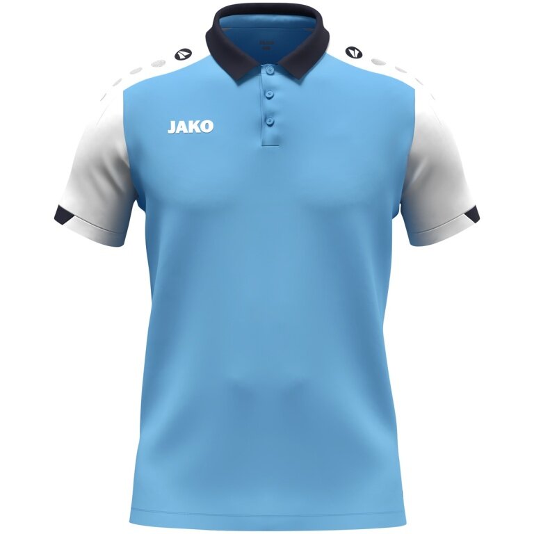 JAKO Sport-Polo Dynamic (Polyester-Mini-Piquet) himmelblau/weiss/marineblau Herren