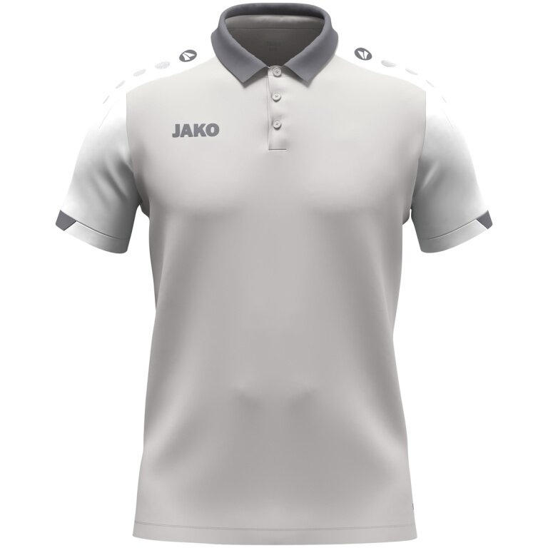 JAKO Sport-Polo Dynamic (Polyester-Mini-Piquet) hellgrau/weiss/grau Herren