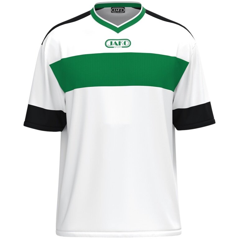 JAKO Sport-Tshirt Club 92 Trikot (V-Ausschnitt, Retro-Charme, Oversize-Schnitt) kurzarm weiss/grün Herren