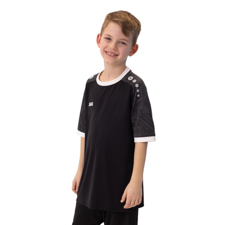 JAKO Sport-Tshirt Trikot Iconic (Polyester-Interlock) schwarz/weiss Kinder