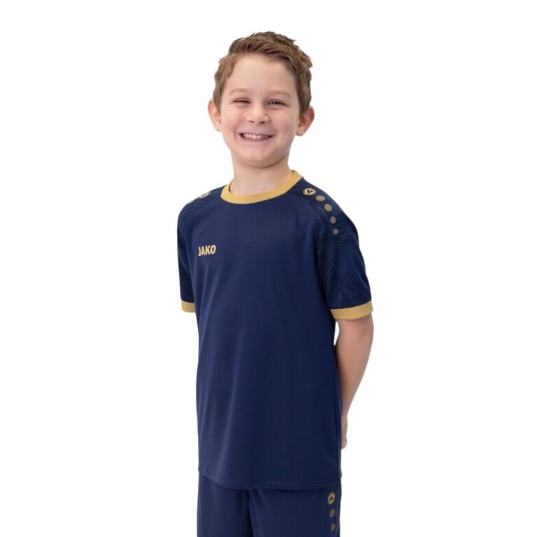 JAKO Sport-Tshirt Trikot Iconic (Polyester-Interlock) navyblau/gold Kinder