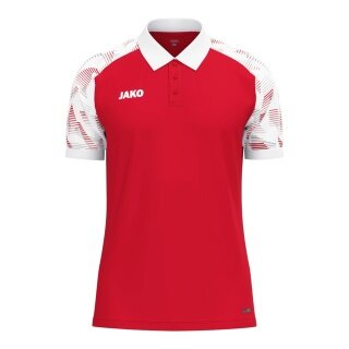 JAKO Sport-Polo Sonic (leicht, atmungsaktiv) rot/weiss Jungen