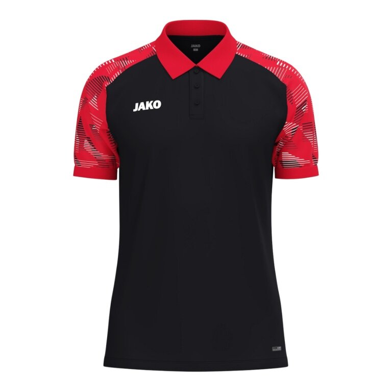 JAKO Sport-Polo Sonic (leicht, atmungsaktiv) schwarz/rot Herren