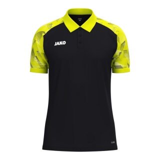JAKO Sport-Polo Sonic (leicht, atmungsaktiv) schwarz/neongelb Herren