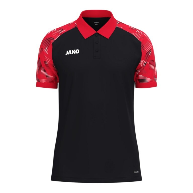 JAKO Sport-Polo Sonic (leicht, atmungsaktiv) schwarz/rot Jungen