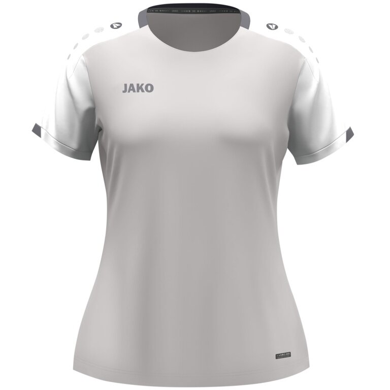JAKO Sport-Shirt Dynamic (100% rec.Polyester) hellgrau/weiss/grau Damen