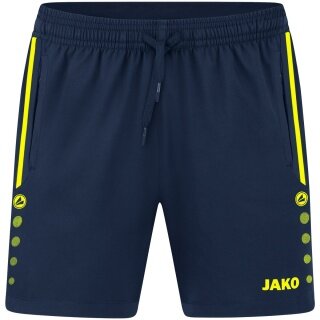 JAKO Sporthose Short Allround (Stretch-Micro-Twill) kurz marineblau/gelb Damen